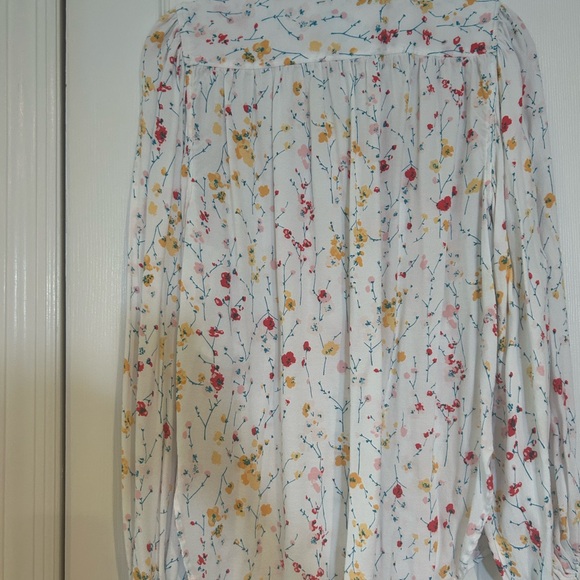 Equipment Floral Blouse - White, Red, Yellow - Picture 3 of 3